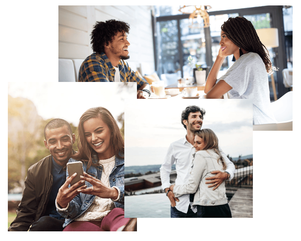 Collage of loving couples